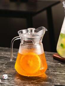 1pc Plastic Water Pitcher With Lid - Spill-Proof Beverage Pitcher, Suitable For Hot/Cold Drinks, Juice, Iced Tea, Lemonade - Dishwasher , Perfect For Home, Parties, Picnics, And Outdoor Use - Beverage Dispenser