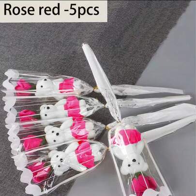 Ramo de rosas preservadas con oso de peluche, set de regalo floral eterno, adecuado para mujeres y niñas, regalo creativo para el Día de San Valentín, Acción de Gracias, Navidad, cumpleaños, aniversario