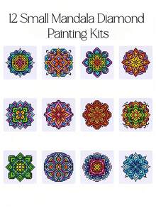 Mandala Diamond Painting Kit, DIY Embroidery Mosaic Diamond Painting Set, Gift Box Mandala Flower Diamond Painting Album, Handmade Mandala Diamond Painting Picture Collection, Beginner Handmade Home Decor Gift, Gift Box Includes Canvas, Diamond Bags, Tools, Suitable For Home Wall And Desktop Decor, Children's Holiday Gifts And Friends' Festival Gifts. - Multicolor - View 2