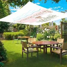 1pc 2D Digital Print Sun Shade Cloth, 5 Different Styles Available, Features Include Printed Pattern Design, Windproof, Detachable, Lightweight, Semi-Shading, Dustproof