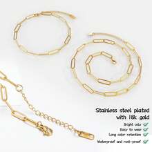20 Pcs Chain Necklace Bracelets Kit, 18K Golden Paperclip Chain, Including 18 Inch Necklace & 6.5 Inch Charm Bracelet With Lobster Clasps, Perfect For Women DIY Jewelry Making - 20pcs - View 5