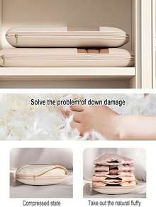 2pcs Garment Storage Bags, Down Jacket Covers, Hanging Space-Saving Design With Built-In Compression Zipper - Multicolor - View 5