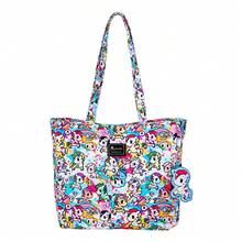 Official Tokidoki Tote Bag With Unicorno Keychain, Cartoon Canvas Bag Handbag Large Capacity Shoulder Bag For Women Girls - 淺藍色 - 查看 7