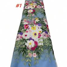 High Quality Nigerian Lace Fabric, French African Floral Embroidered Lace, Soft Sheer Fabric, 2026 Design, Bridal Wedding Gown Sewing Material - Multicolor - View 4