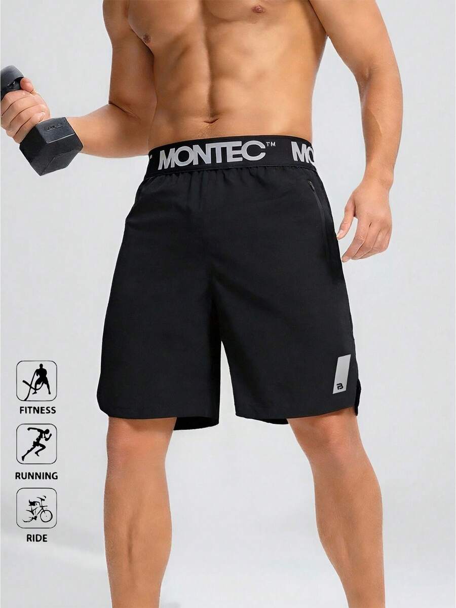 Quần short nam mùa hè, quần short Bermuda thoáng khí, nhanh khô, thích hợp cho các hoạt động thể thao ngoài trời, màu đen. - màu đen - Xem 1