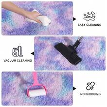9x12 Fluffy Area Rug, Ultra-Soft Easy-To-Clean Non-Slip Design, Minimalist Solid Color Scheme, Tie-Dye Style Shag Rug, Fuzzy For Bedroom, Living Room, Game Room, Kids Room And Home Office Decor, Includes Anti-Slip Rug Pad - 紮染蘭彩虹色 - 查看 8