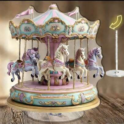 360-Degree 1 Elegant Rotating Acrylic Music Box Featuring A Ballet Dancer And Butterfly Floral Scene – Ideal For Indoor And Outdoor Tabletop Decorations, Suitable For Homes, Offices, Weddings, Birthday Gifts, 2D Flat Design, Vintage Aesthetic.