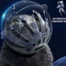 Breathable Cat Mouth Cover, Transparent Anti-Lick Space Mask, ABS Anti-Bite Cat Supplies
