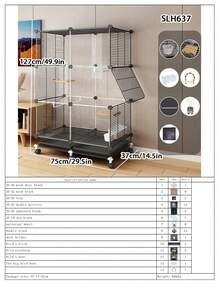 Large Bird Cage With Tray, Parrot Villa, Suitable For Cockatiel, Lovebird, Parakeet, Canary, Finch Breeding, Home Use