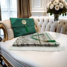 3pcs Travel Prayer Rug Set, Portable Prayer Mat, 99 Beads Rosary, Storage Bag, Ramadan Gift, Middle East Pilgrimage Supplies, Jacquard Pattern Prayer Rug, Prayer Pad, Decorative Meditation Reading Portable Prayer Mat Unisex - Multicolor - View 8