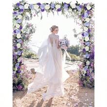 2Pack Artificial Peony Flower Garland - Silk Peony Garland With White Flowers Wedding Party Table Decoration, 6ft/Strand - White & Purple & Dark Purple + 1 - View 7