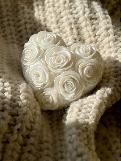 Roshjärtformad ljusform, värmebeständig | Silikonform med hög elasticitet, mångsidig - för att tillverka ljus, gips/målning, stresslindrande leksaker, fotobakgrunder, heminredning, julklappar, hantverk. Gjuten i ett stycke, flexibel och lätt att rengöra, återanvändbar