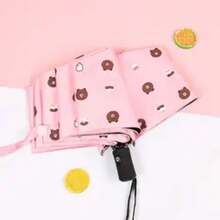 Sol y lluvia doble propósito paraguas de sol mujer paraguas de sol mujer verano personalidad estudiante,Paraguas de protección UV con diseño de oso de dibujos animados, varillas UV, paraguas plegable automático,paraguas kawaii - Amarillo amarillo - Ver 5