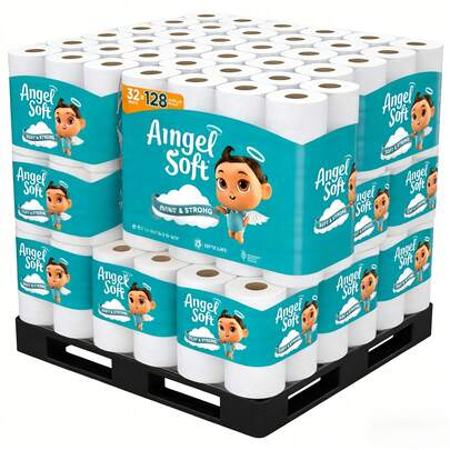 Valentine's Day Angel Soft Toilet Paper, Pack-32Mega Rolls = 128 Regular Rolls, Soft And Strong Toilet Tissue - Toilet Paper, Tissue Paper, Roll, Paper Towels, Papel Toalla Para Cocina, Fuerza Regida, Cleaning Supplies, Buy One Get One Free, 2-Ply Durable Tissue, No Tears!Perfect For Everyday Use, For Bathrooms, Bathroom Tissue, Loo Roll, Personal Cleansing Paper, Home Essentials, Tissue, Paper Napkins, Fragrance-Free, Cloud-Like Softness, Skin-Friendly,Bulk Pack Value, Lint-Free, Plush Texture, 2-Ply Strength, Septic-Safee, Daily Personal Care, Morning Routine