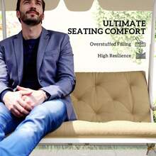 Two-Seater Bench Cushion - Khaki - 84B-137V70KK - View 6