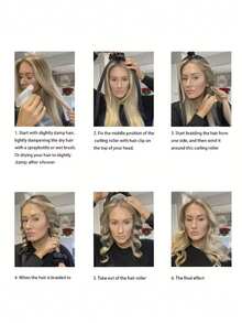 4pcs/Set Slouchy Hair Curler Set, Includes 1 Hair Curler, 2 Hair Ties, And 1 Hair Clip, No Heat Required - Multicolor - View 11