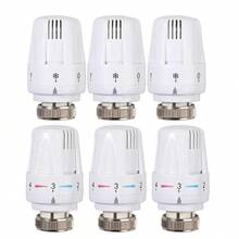 6X Thermostat Head TRV Radiator Thermostatic Heater Control Head Heating Valve - White - View 12