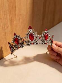 1pc Bohemian Style Rhinestone Embellished Zinc Alloy Princess Crown, Suitable For Weddings, Galas, Pageants, Birthday Parties - Multicolor - View 7