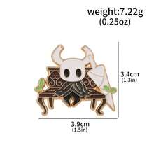 1枚可爱卡通毛毛虫合金珐琅徽章动漫骑士苍白之王胸针，可别在衣服、帽子、包包上，粉丝徽章配饰礼品 - 彩色 - 查看 16