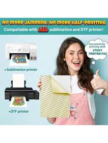 EstiloTendenciaPelíCula De Transferencia DTF, 50 Hojas De Papel DTF De 21.59 X 27.94 Cm Con Almohadilla De ImpresióN Inteligente Para Todas Las Impresoras De SublimacióN Y TDF, PelíCula DTF Para Pirateo DeCalidad PremiumVersióN Mejorada