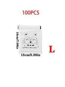 100个装三合一可爱卡通动物表情拉链面包袋，自粘封口袋，适用于烘焙切片面包包装、学校用品、食品袋、食品盒，也适用于糖果和巧克力。 - 彩色 - 查看 7