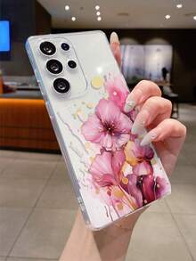 Funda para  con motivos florales adecuada para las series  17/AIR/16E/15/14/13/12/11/XS MAX/XR/PRO/PLUS/PRO MAX/MINI, compatible con las series  S25/A/M/NOTE,  S/G/EDGE/E y modelos de la serie Transsion TECNOCAMON/PHANTOM/SPARK. Transparente, sencilla, elegante y duradera, utiliza material TPU para una mayor protección. Ideal para San Valentín, Halloween, Navidad, Año Nuevo y otras ocasiones festivas, es la mejor opción para uso personal o para regalar. - transparente - Ver 6