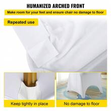 50Pcs 100Pcs Arched Chair Covers Spandex Black Or White Folding Kitchen Chairs Cover Universal Washable Slipcovers Protector Removable Chair Seat Covers For Wedding Party Dining Room Banquet Event - 白色 - 查看 5