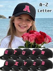 Mũ in chữ thời trang, đa năng, kiểu dáng thường ngày dành cho bé sơ sinh và trẻ em. - màu đen - Xem 1