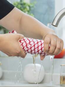 Absorbent Plaid Dish Towels Kitchen Cleaning Cloths Kitchen Cleaning Towels Reusable Dish Cloths Clean Rags Highly Absorbent Suitable For House Bathroom Kitchen Camping Picnic Car Care And Outdoor Use Easy To Clean Kitchen Supplies Car Cleaning Supplies Camping Essentials - Multicolor - View 4