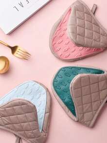 2个装耐热硅胶隔热垫带套 - 多功能锅垫，微波炉隔热垫，锅柄垫，加厚厨房台面垫，鱼形锅具防滑垫，烘焙、微波炉、烤箱隔热 - 彩色 - 查看 4