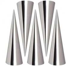 5/10/20 piezas Juego de moldes de acero inoxidable para enrollar crema - Para profiteroles, gofres y utensilios de cocción - Plateado - Ver 11