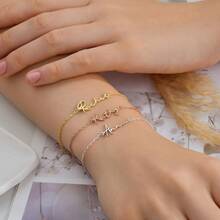 Custom Name Bracelet, Dainty Personalized Script Jewelry, Custom Handwritten Bracelet, Minimalist Gift For Her - Multi-colored Cross Chain - View 5