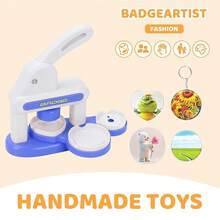 1 Set Button Maker Machine,55mm&35mm(1.37inch&2.16inch) Multi-Size Button Maker Kit With Round/Heart Shape,Capable Of Making Fridge Magnets Keychains Brooches 3in1 Badge Machine With Button Parts,Stickers,Circle Cutter,Scissors,DIY Crafts & Personalized Gifts,Installation-Free(Some Accessory Colors Are Random) - Multicolor - View 7