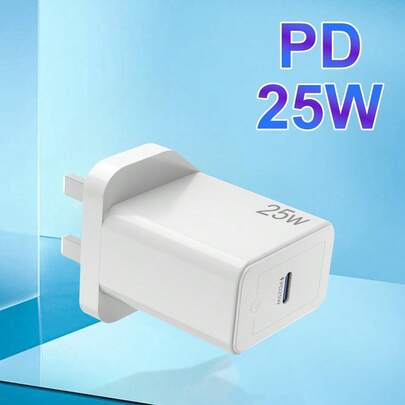 25W USB-C Charger, UK Plug Type-C Adapter, PD3.0 PPS Fast Charging, Compatible With IPhone 17/16/15/14/13 Plus/12, Galaxy S25/S24/S23 Ultra, IPad Pro, Pixel 8/9/8a/9a And More Devices. Compact Design, Suitable For Home, Office, Travel And Daily Use.