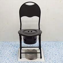 Juego de silla de inodoro portátil para exteriores, incluye asiento acolchado plegable y orinal, diseñado para personas mayores y mujeres embarazadas. Inodoro portátil actualizado, altura ajustable, orinal portátil adecuado para camping, senderismo, viajes por carretera, automóviles, autocaravanas, tiendas de campaña, playas y conductores de camiones - Multicolor - Ver 3