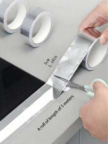 2 Rolls, Waterproof Sink Sticker, Self-Adhesive Waterproof Aluminum Foil Tape, Countertop Anti-Mold Tape, Heat Insulation Aluminum Foil Tape, Kitchen And Bathroom Accessories (Random Style) - Aluminum Foil Waterproof Tape - View 2