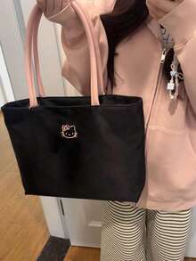 Sanrio Hello Kitty Tote Bag, Cute Embroidery, Large Capacity, Women's Work Bag, Lightweight Underarm Shoulder Bag, Office Commute/Birthday/Christmas Gift