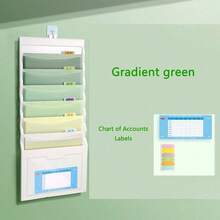 1pc Hanging File Folder, Foldable File Bag, Expandable Ombre File Pouch, Standalone Use, Suitable For School And Office