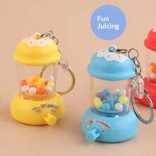 1pc Juicer Keychain - Realistic Manual Press Cartoon Juicer Gashapon Machine Small Gift, Gift For Friends, Holiday Gift, Birthday Gift, Collection Gift, Gift - Multicolor - View 3