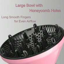 1 Piece Pink Universal Hair Diffuser Attachment Adaptable For Blow Dryer Nozzles 1.7 To 2.2 Inch Diameter For Curly Wavy Hair Styling Home Salon Use Tool - 粉色 - 查看 5