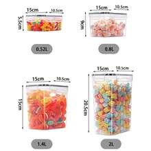 Bộ 4 hộp đựng thực phẩm trong suốt, kiểu dáng tối giản hiện đại, làm từ chất liệu PP với nắp đậy kín khí, có thể rửa bằng máy rửa chén, thích hợp đựng ngũ cốc, gạo, mì, các loại hạt, hạt cà phê, vật dụng nhà bếp thiết yếu cho Ngày của Mẹ và mùa tựu trường. - Nhiều màu - Xem 11