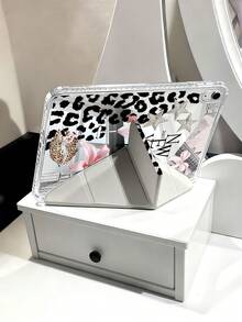 粉色唇印和豹纹图案平板电脑保护套，兼容 iPad Air 11 英寸 M3 2025 / M2 2024、iPad Air 第五代 2022、iPad (A16) 11 英寸第十一代 2025、三星 Galaxy Tab、Kindle Paperwhite 第十二代 2024，透明背壳，时尚图案保护套，支持自动休眠和唤醒功能，气囊保护，适合作为礼物和办公用品。 - 粉色 - 查看 6