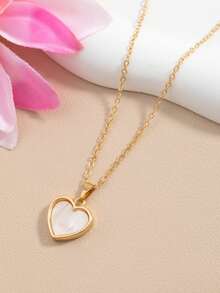 1 chiếc dây chuyền mặt hình trái tim tối giản, phong cách thường ngày dành cho nữ, phù hợp để đeo hàng ngày. - Nhiều màu - Xem 3