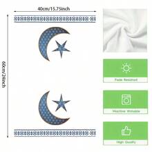 Ramadan Kitchen Towel Set (1/1/2 Pcs) - Highly Absorbent, Soft Polyester Dish Cloths Decorated With Festive Moon And Star Patterns, Minimalist And Elegant Design. Size: 40*60cm - Suitable For Cooking And Baking, Also Fit For Decorating Living Room, Kitchen, Dining Room And Holiday Parties, Can Also Be Used As Housewarming Gift. - Multicolor - View 8