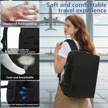 YSTYLE 易捷航空手提行李背包 40x25x18公分/46x30x23公分 男女通用登機箱包 15.6吋筆記型電腦背包 附USB充電器 健行背包 - 黑色 - 查看 8