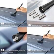 TRTY Mástil de antena de radio de coche de repuesto suave, poste de antena de maletero de motocicleta, antena de techo de coche negra con adaptador de tornillo, adecuada para todos los coches, camiones, vehículos todoterreno, motocicletas, accesorios exteriores para actualización de audio, diseño de moda, estructura, piezas de automóvil, también es un gran regalo para Año Nuevo, Día de San Valentín, Día del Padre, Pascua, Halloween, Navidad, cumpleaños - Antena general - Ver 10