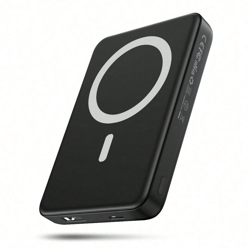 Fast Charging Magnetic Power Bank Compact 5000mAh Wireless Magnetic Power Bank MagSafe-Compatible Battery Pack With 20W Fast Charging High-Speed Wireless Charging For All 16/15/14/13/12 Models Plus/Pro/Max/Mini Ideal Hands-Free Emergency Backup Power For Summer Outdoor Travel And Camping Practical Birthday Gift For Family Friends Valentine's Day Gift