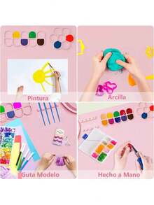 EstiloTendenciaAlfombrilla De Silicona Para Pintura AcríLica Con Taza De Limpieza Desmontable, Paletas, Soportes Para Pinceles,20 * 16 Pulgada Juego Pintura Para NiñOs, Regalo, Pintura, Arcilla (Rosa)Calidad PremiumVersióN Mejorada - Rosa - Ver 2