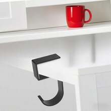 2个免钻孔桌面挂钩 - 便携式粘性耳机支架，用于桌面整理、桌下安装架、侧挂钩，减少游戏装备和办公用品的杂乱。 - 彩色 - 查看 5