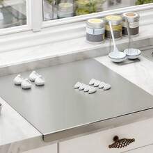 قطعة واحدة لوح تقطيع فاخر من الفولاذ المقاوم للصدأ - سطح تقطيع مضاد للعفن - أداة مطبخ أساسية للطهاة المنزليين وهواة الطهي، لوح تقطيع من الفولاذ المقاوم للصدأ للحوم والجبن والخبز والخضروات والفواكه، لوح تقطيع للمنزل والسكن الجامعي والمطبخ، هدية للمنزل - فضي - مشاهدة 2